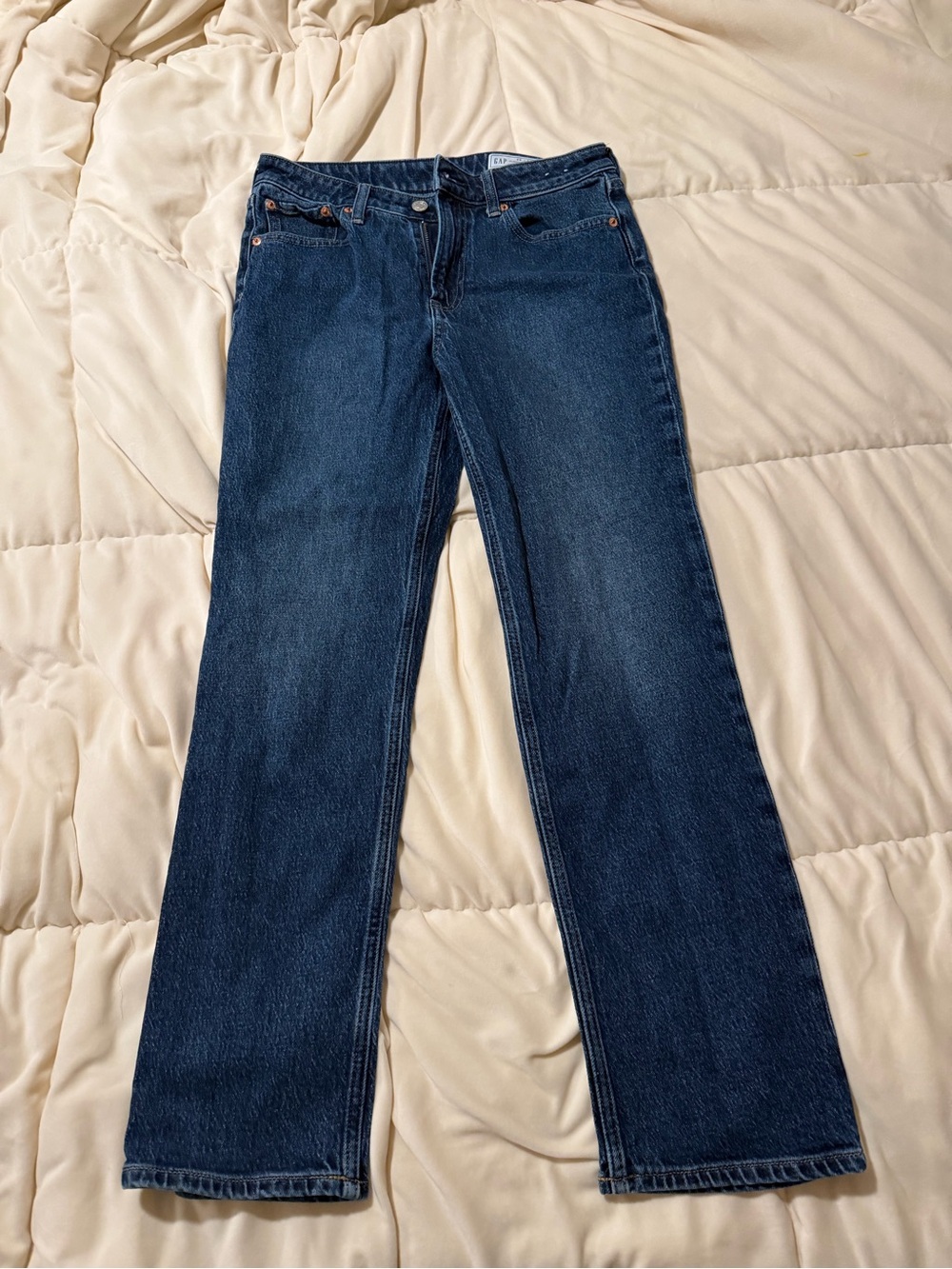 GAP Women's Dark Blue Straight-Leg Jeans
